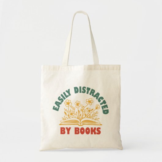 Boekenwurm Grappig gemakkelijk afgeleid door boeke Tote Bag (Voorkant)