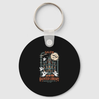 Boekenwurm Halloween Shirt Haunted Library Sleutelhanger