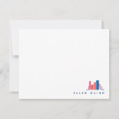 Boekenwurm in Blauwe Notitiekaart Notitiekaartje (Voorkant)