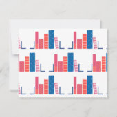 Boekenwurm in Blauwe Notitiekaart Notitiekaartje (Achterkant)