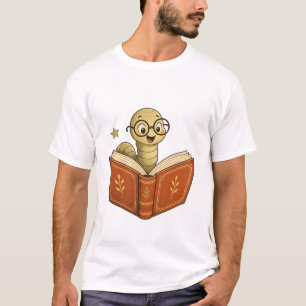 Boekenwurm in Opleiding Schattige Leeszillustratie T-shirt