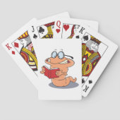 Boekenwurm leest een boek pokerkaarten (Achterkant)