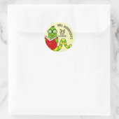 Boekenwurm Leraars Ronde Sticker (Tas)