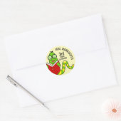 Boekenwurm Leraars Ronde Sticker (Envelop)