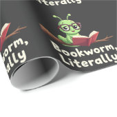 Boekenwurm Letterlijk Grappige Boekenliefhebbers Cadeaupapier (Rol Hoek)