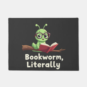Boekenwurm Letterlijk Letterkundig Grappig Boekenl Deurmat