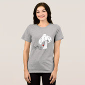 Boekenwurm Lezen Onder Een Paddestoel Tri-Blend Shirt (Voorkant volledig)