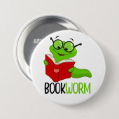 Boekenwurm Lezen Ronde Button 7,6 Cm (Voorkant /achterkant)