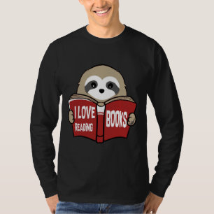 Boekenwurm Luiaard Leesboek Nerd T-shirt