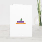 boekenwurm meisje verjaardag dank u kaart (Achterkant)