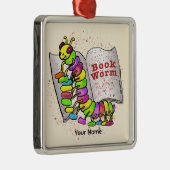 Boekenwurm Metalen Ornament (Rechts)