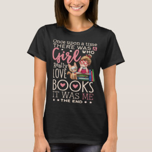 boekenwurm once upon a time meisje die van boeken t-shirt