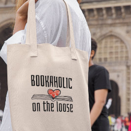 Boekenwurm op de Vrije Voet Grappige Boekenlezer Tote Bag