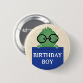 Boekenwurm Persoonlijke Verjaardag Jongen Ronde Button 5,7 Cm (Voorkant /achterkant)