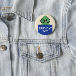 Boekenwurm Persoonlijke Verjaardag Jongen Ronde Button 5,7 Cm