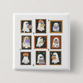  boekenwurm spoken postzegels Halloween Vierkante Button 5,1 Cm (Voorkant)