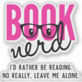 Boekenwurm Sticker (Voorkant)