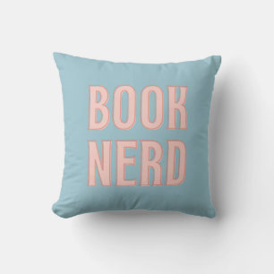 Boekenwurm typografie lezers blauw kussen