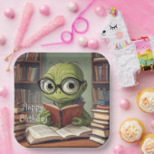 Boekenwurm Verjaardag Papieren Bordje (Feest)
