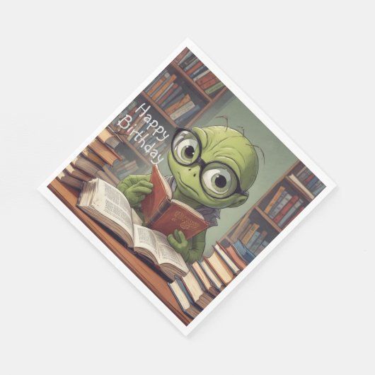 Boekenwurm Verjaardag Servet (Hoek)