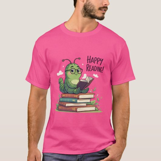 Boekenwurmleesontwerp T-shirt (Voorkant)
