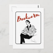 Boekenwurmmeisje Briefkaart (Voorkant / Achterkant)