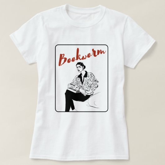 Boekenwurmmeisje T-shirt (Design voorkant)