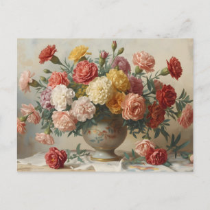 Boeket Anjer Bloemen Vintage Stilleven Briefkaart