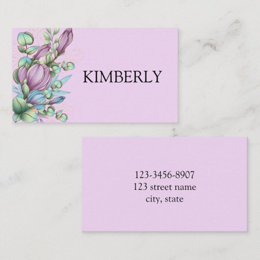 Boeket Bladeren Bloem Visitekaartje (Voorkant / Achterkant)