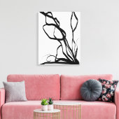 Boeket Blanc: Abstract Wit & Zwart Canvas Afdruk (Insitu (Woonkamer))