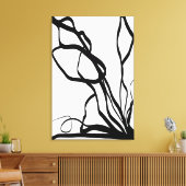 Boeket Blanc: Abstract Wit & Zwart Canvas Afdruk (Insitu (Woonkamer))