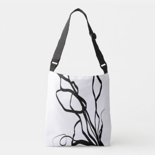 Boeket Blanc: Abstract Wit & Zwart Crossbody Tas