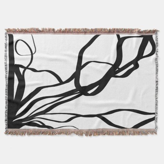 Boeket Blanc: Abstract Wit & Zwart Deken (Voorkant)