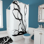 Boeket Blanc: Abstract Wit & Zwart Douchegordijn