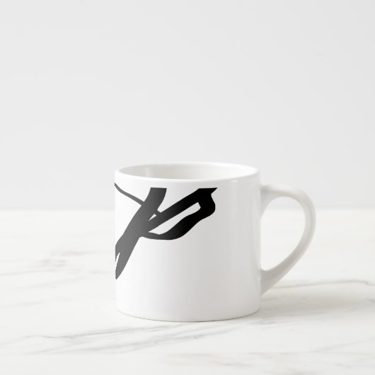 Boeket Blanc: Abstract Wit & Zwart Espresso Kop (Rechts)