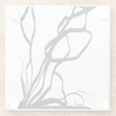 Boeket Blanc: Abstract Wit & Zwart Glazen Onderzetter (Achterkant)