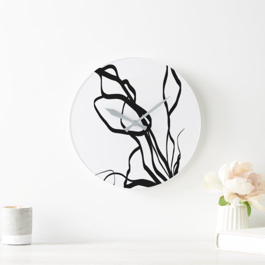 Boeket Blanc: Abstract Wit & Zwart Grote Klok (Huis)