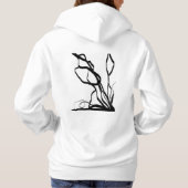 Boeket Blanc: Abstract Wit & Zwart Hoodie (Achterkant)