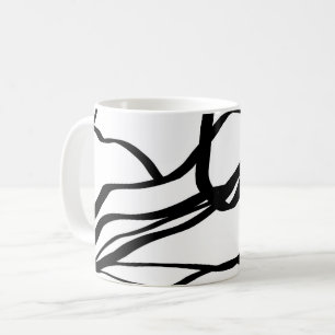 Boeket Blanc: Abstract Wit & Zwart Koffiemok
