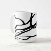 Boeket Blanc: Abstract Wit & Zwart Koffiemok (Voorkant links)