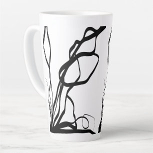 Boeket Blanc: Abstract Wit & Zwart Latte Mok
