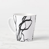 Boeket Blanc: Abstract Wit & Zwart Latte Mok (Linkerhoek)