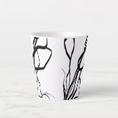 Boeket Blanc: Abstract Wit & Zwart Latte Mok (Voorkant)