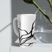 Boeket Blanc: Abstract Wit & Zwart Latte Mok