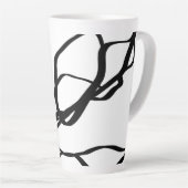 Boeket Blanc: Abstract Wit & Zwart Latte Mok (Rechterhoek)