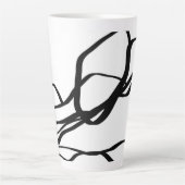 Boeket Blanc: Abstract Wit & Zwart Latte Mok (Voorkant)