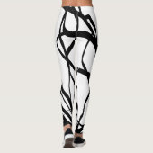 Boeket Blanc: Abstract Wit & Zwart Leggings (Achterkant)