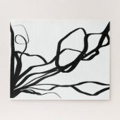 Boeket Blanc: Abstract Wit & Zwart Legpuzzel (Horizontaal)