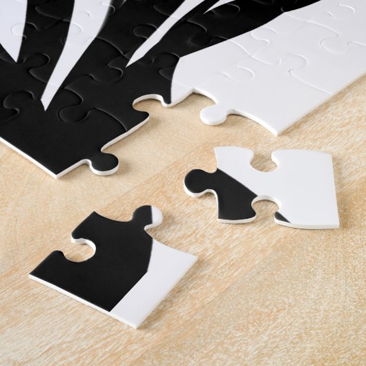 Boeket Blanc: Abstract Wit & Zwart Legpuzzel (Zijkant)
