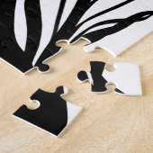 Boeket Blanc: Abstract Wit & Zwart Legpuzzel (Zijkant)